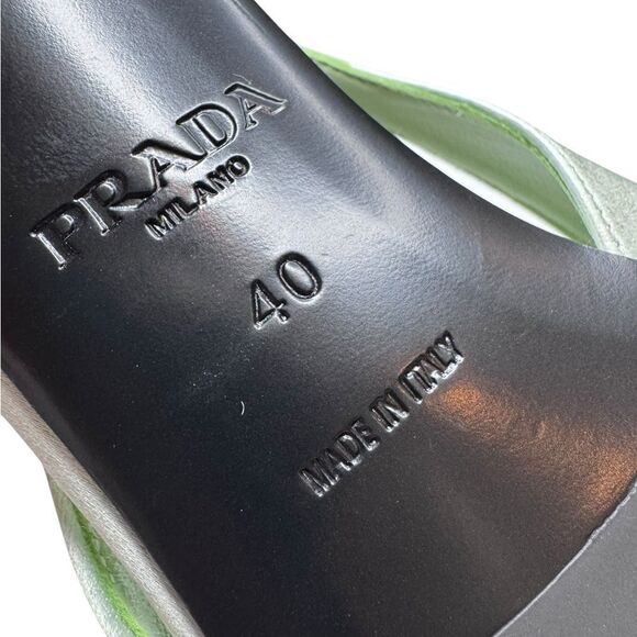 NWT Prada Satin Crisscross Slip On Heels (10) - Picture 12 of 12